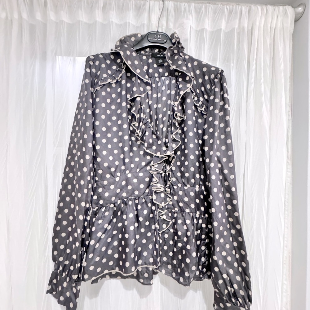 Arden B brand , blouse size M color grey polka dots